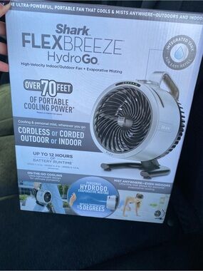 Shark FLEXBREEZE HydroGo Portable Fan - White
